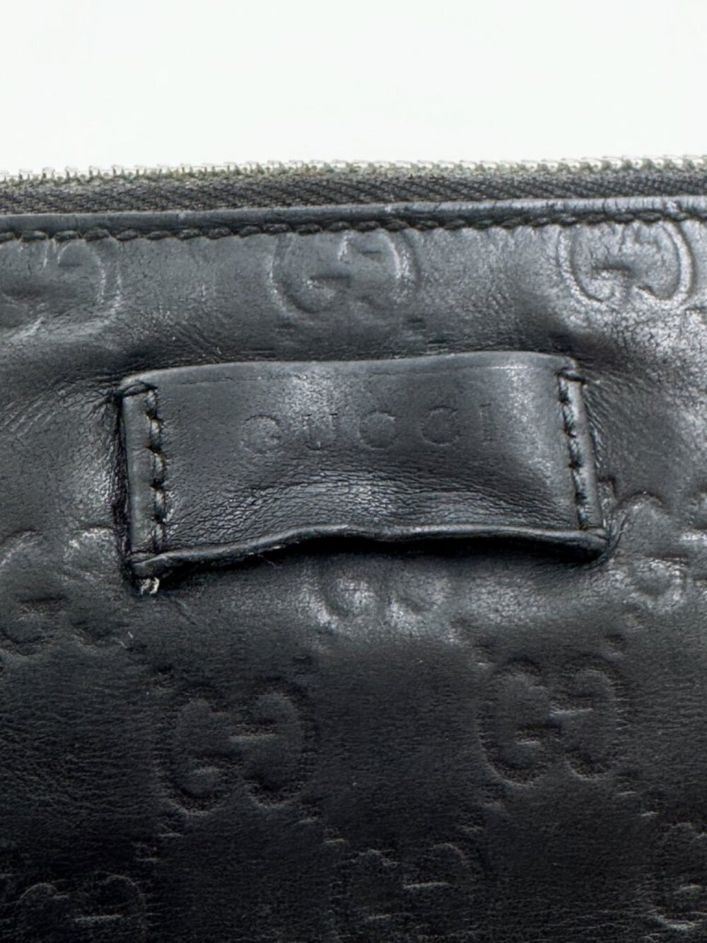 Gucci Micro Guccissima Black Leather Wristlet Clutch Pouch - Picture 11 of 14